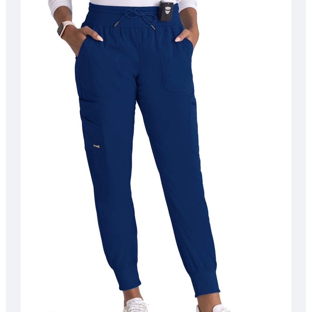 Greys Anatomy by Barco Womens Navy Blue Scrub Pants XS Drawstring Elastic Waist